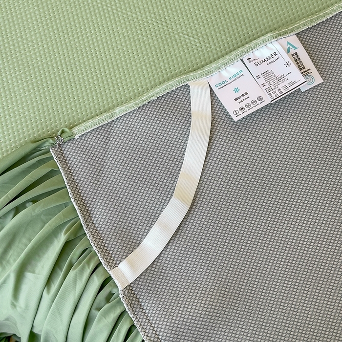 91家纺网 家纺一手货源 找家纺 女子家纺 2026新款中分子绣花款弯边复合凉感席三件套-洛可可 洛可可-绿色