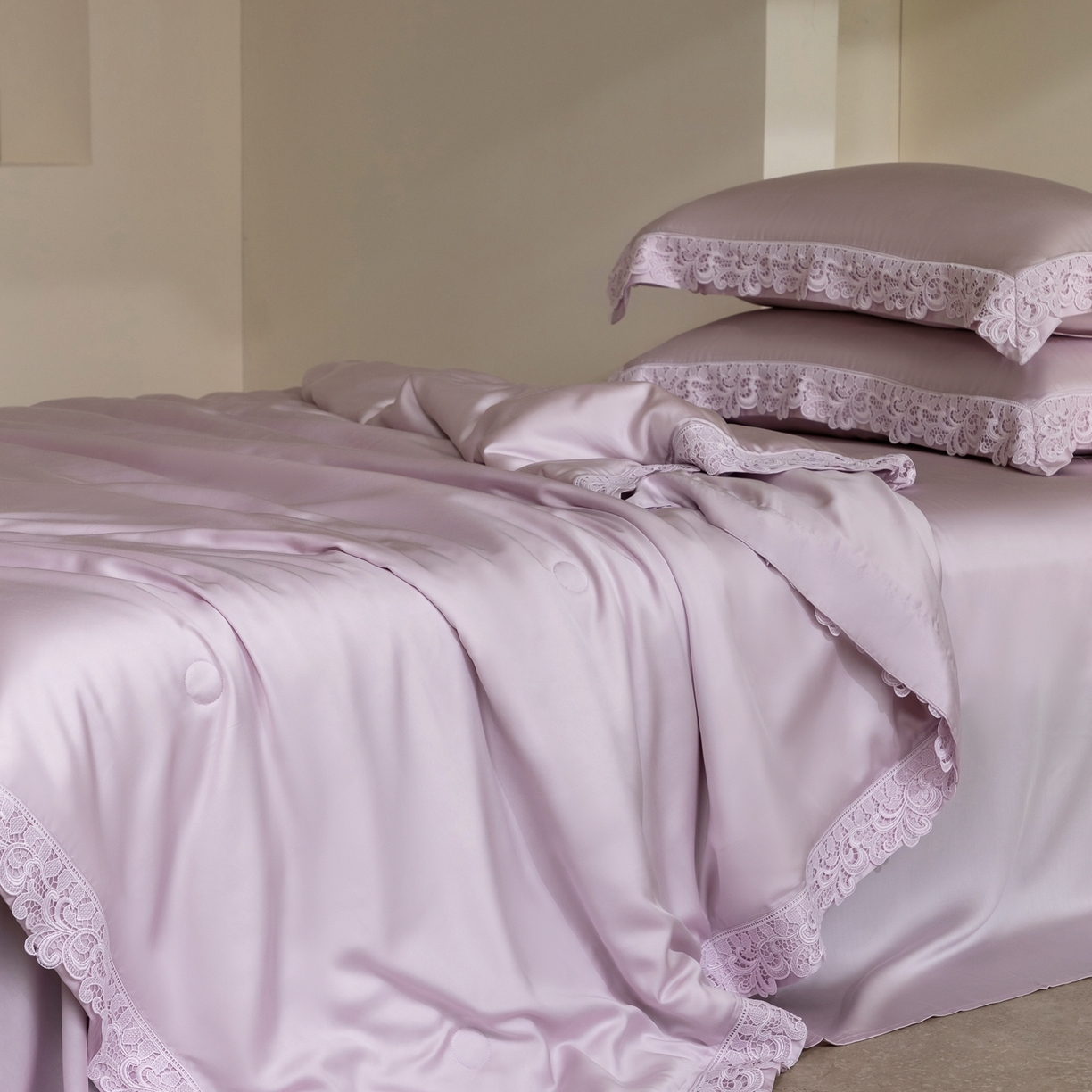 91家纺网 家纺一手货源 找家纺 太古汇家居 2026新款兰精天丝夏被四件套南法假日 南法假日-棠梨紫