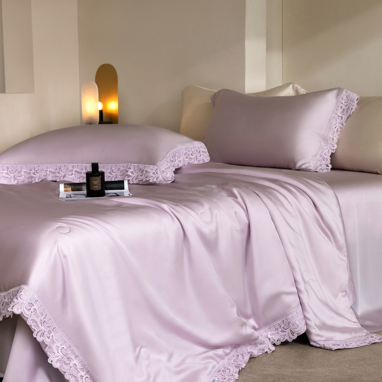 91家纺网 家纺一手货源 找家纺 太古汇家居 2026新款兰精天丝夏被四件套南法假日 南法假日-棠梨紫