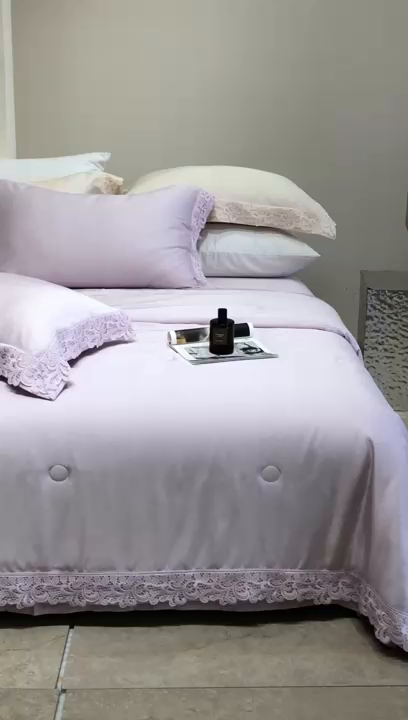 91家纺网 家纺一手货源 找家纺 太古汇家居 2026新款兰精天丝夏被四件套南法假日 南法假日-棠梨紫