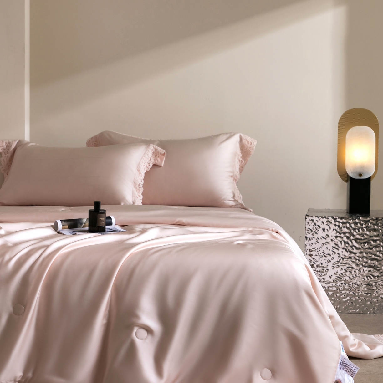 太古汇家居 2026新款兰精天丝夏被四件套南法假日 南法假日-仙仙粉