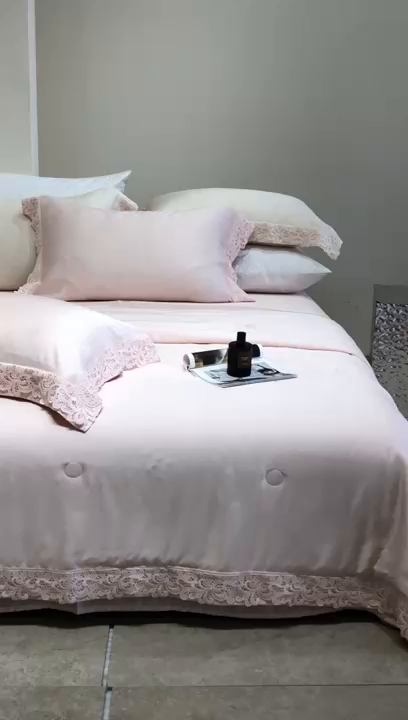 91家纺网 家纺一手货源 找家纺 太古汇家居 2026新款兰精天丝夏被四件套南法假日 南法假日-仙仙粉