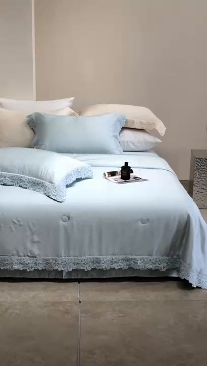 91家纺网 家纺一手货源 找家纺 太古汇家居 2026新款兰精天丝夏被四件套南法假日 南法假日-欣欣兰