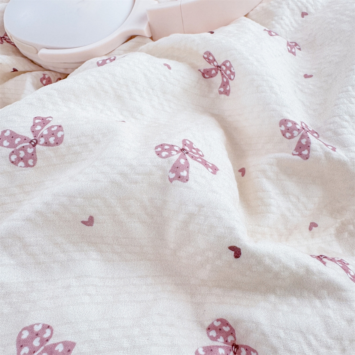 91家纺网 家纺一手货源 找家纺 优贝 2026直播爆款云感双层纱皱皱纱韩系花边夏被四件套 蝴蝶梦