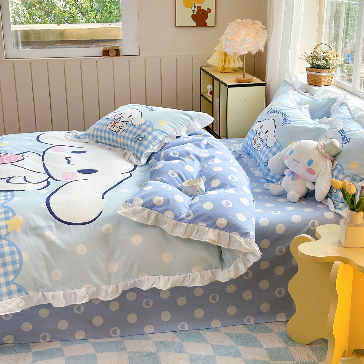 91家纺网 家纺一手货源 找家纺 （总）玉元坊 2026新款三丽鸥正版授权玉桂狗布丁狗全棉纯棉床单床笠床裙三四件套