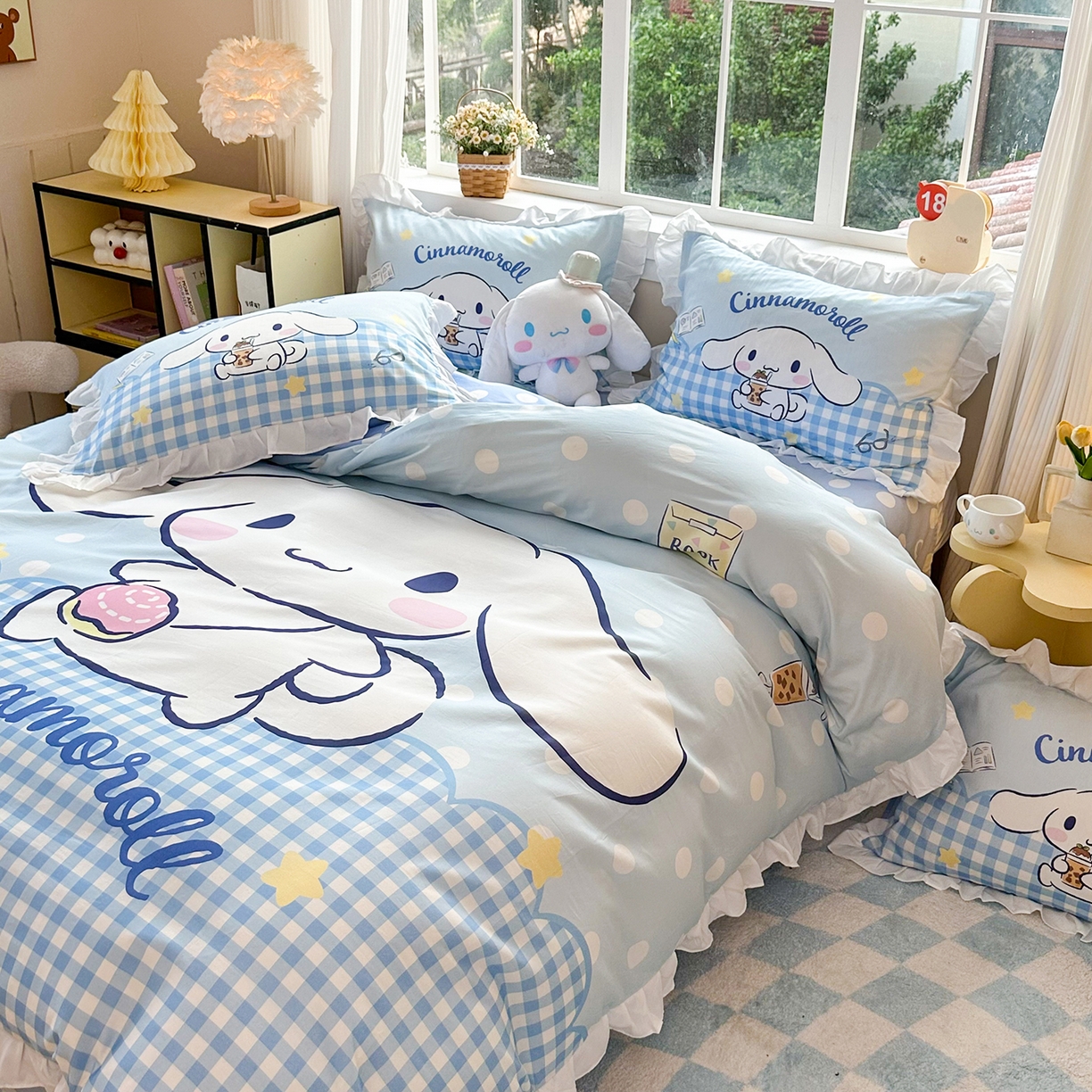 91家纺网 家纺一手货源 找家纺 （总）玉元坊 2026新款三丽鸥正版授权玉桂狗布丁狗全棉纯棉床单床笠床裙三四件套