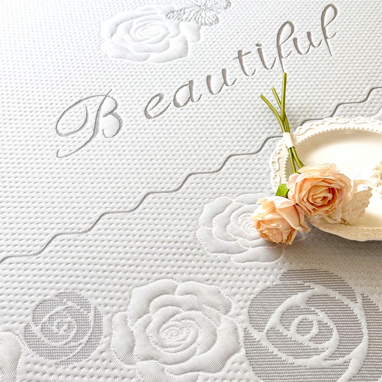 91家纺网 家纺一手货源 找家纺 优贝 2026新款A类凉感豆豆席三件套床笠软席子 花韵-山灰