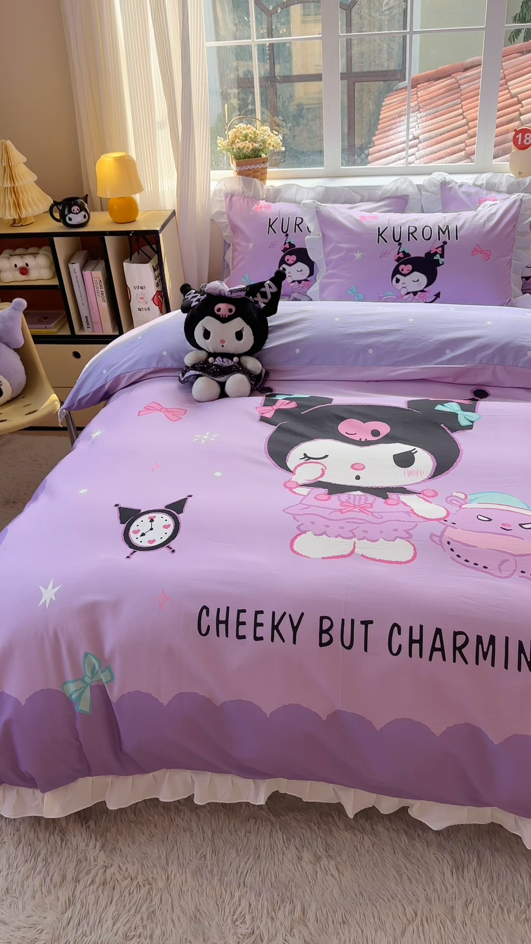 91家纺网 家纺一手货源 找家纺 （总）玉元坊 2026新款三丽鸥正版授权酷洛米全棉纯棉床单床笠床裙三四件套