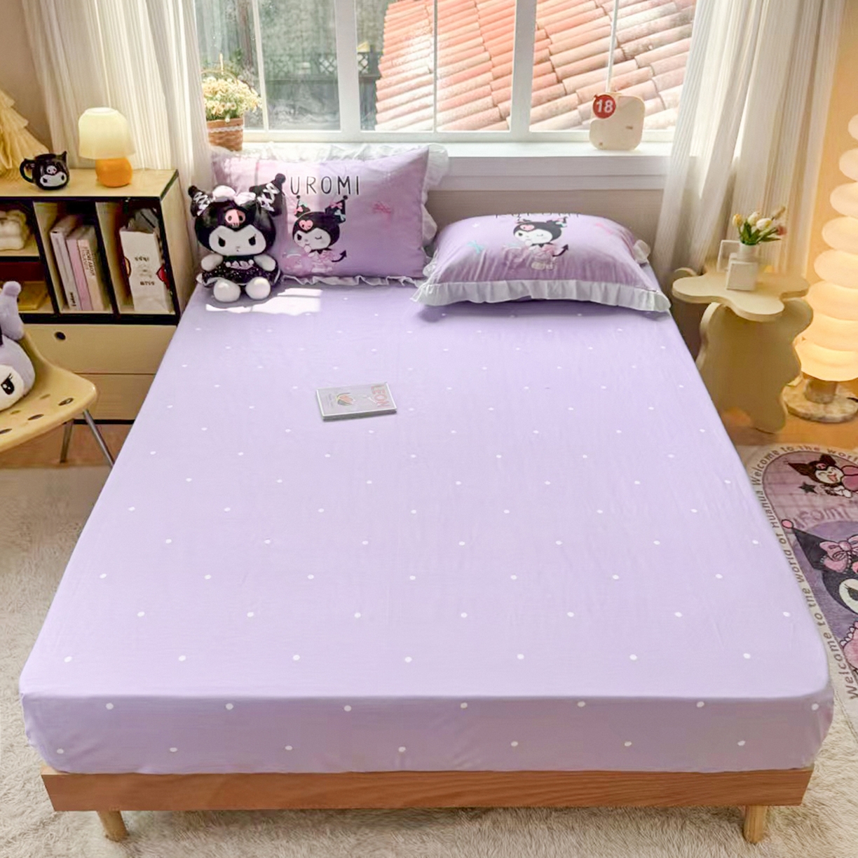 91家纺网 家纺一手货源 找家纺 （总）玉元坊 2026新款三丽鸥正版授权酷洛米全棉纯棉床单床笠床裙三四件套