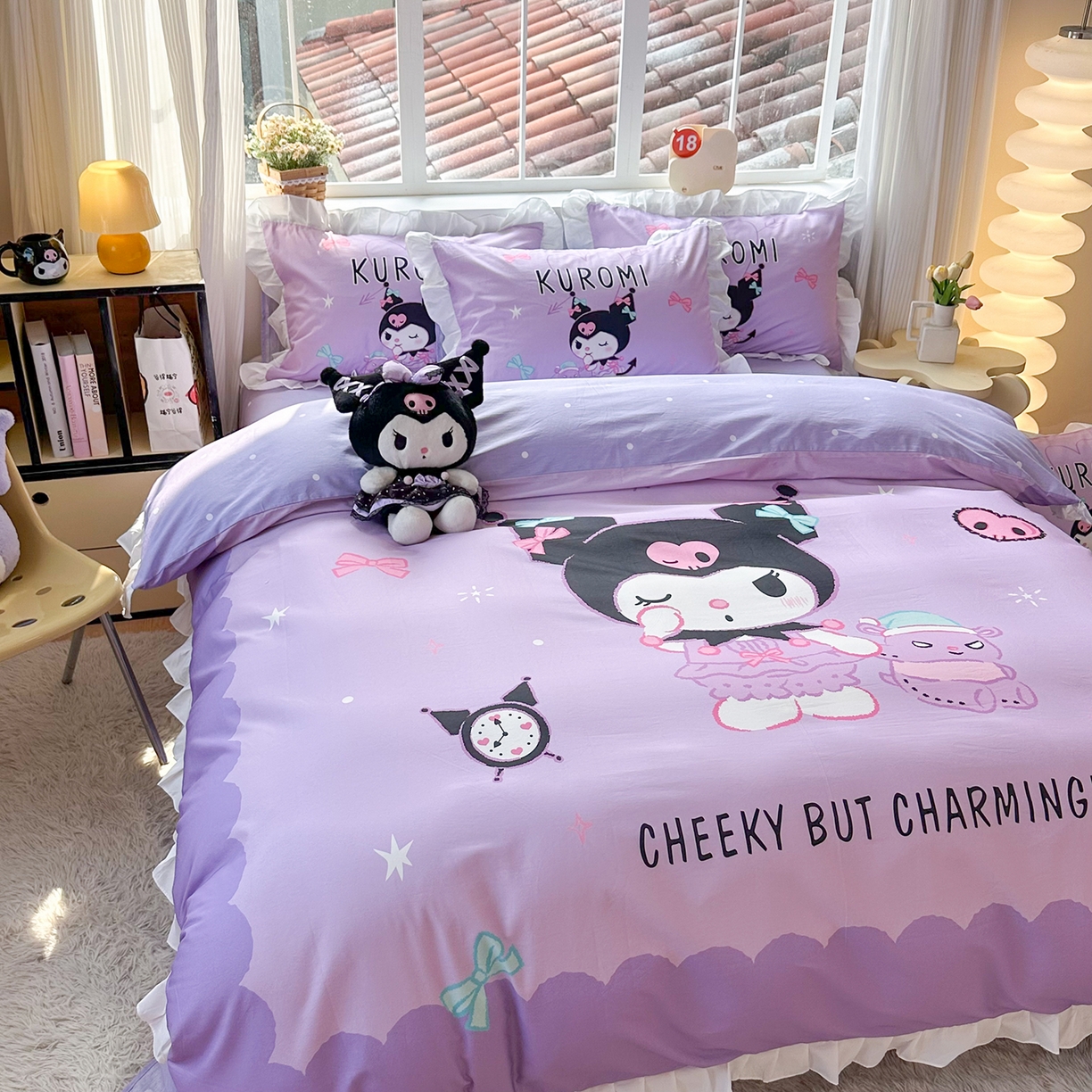 91家纺网 家纺一手货源 找家纺 （总）玉元坊 2026新款三丽鸥正版授权酷洛米全棉纯棉床单床笠床裙三四件套