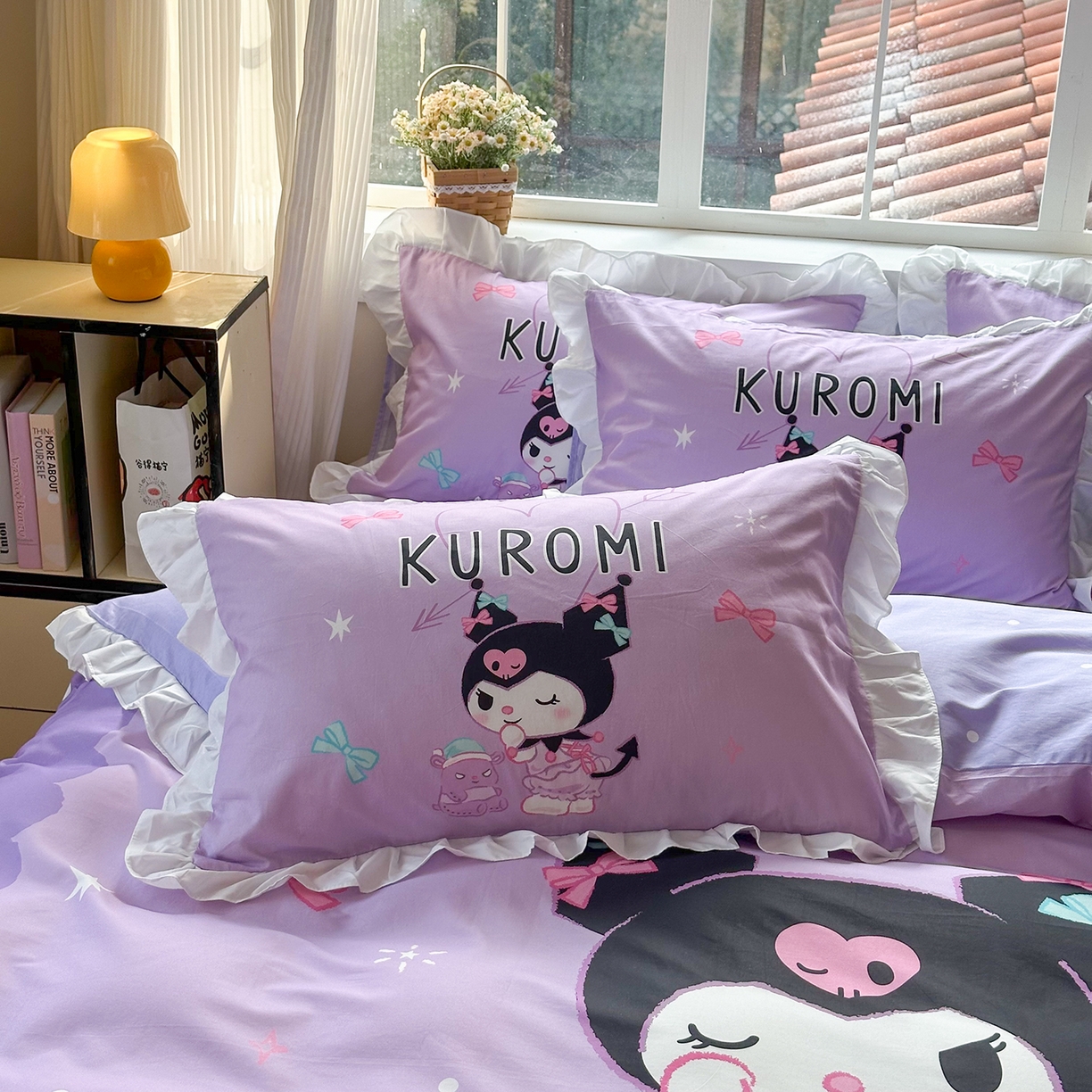 91家纺网 家纺一手货源 找家纺 （总）玉元坊 2026新款三丽鸥正版授权酷洛米全棉纯棉床单床笠床裙三四件套