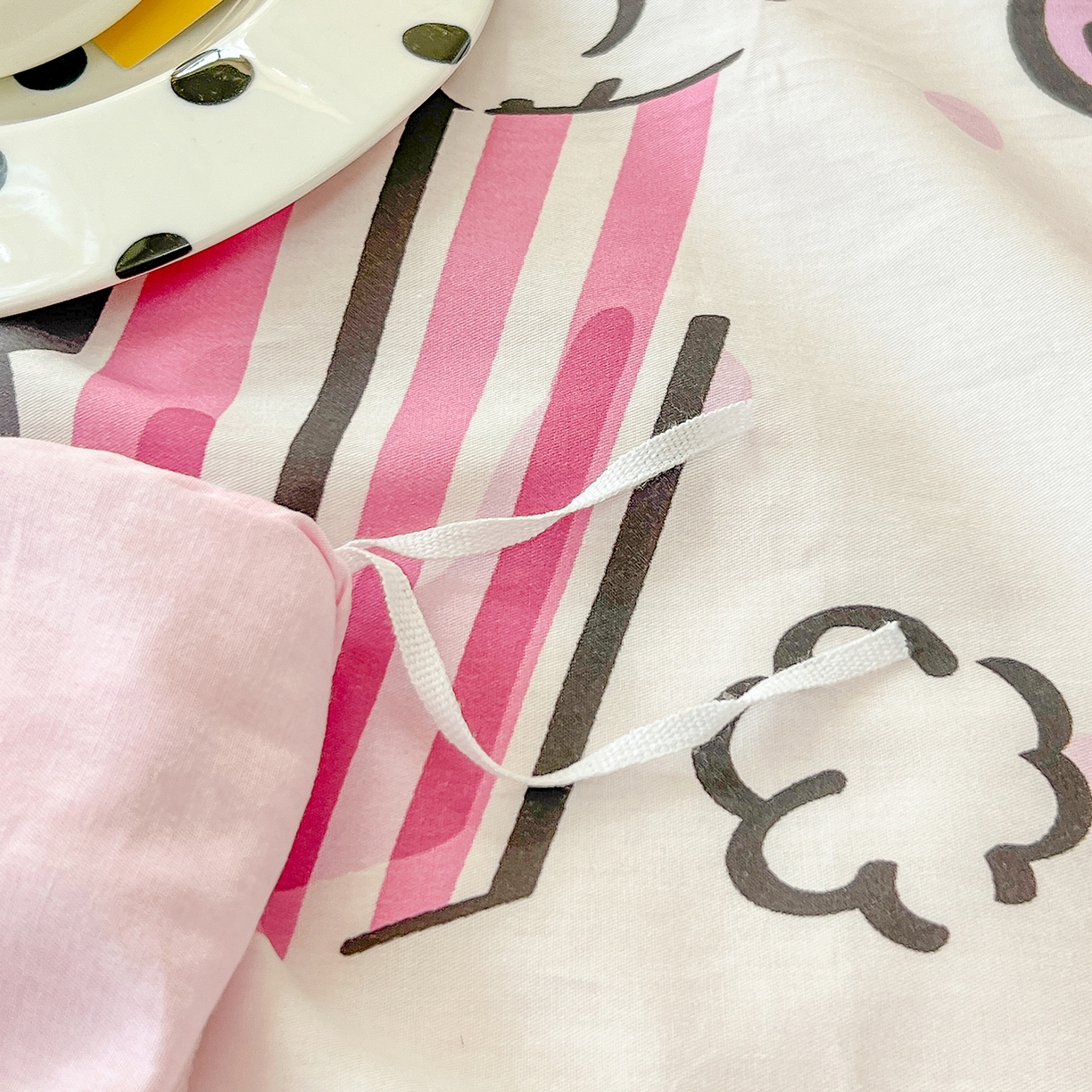 91家纺网 家纺一手货源 找家纺 玉元坊 2026新款三丽鸥正版授权酷洛米全棉纯棉床单床笠床裙三四件套 爆米花-白花边