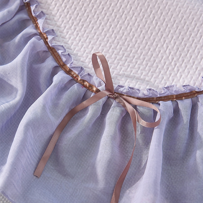 91家纺网 家纺一手货源 找家纺 金绣美居 2026新款绣花织带床裙凉席席子花韵 花韵-紫色