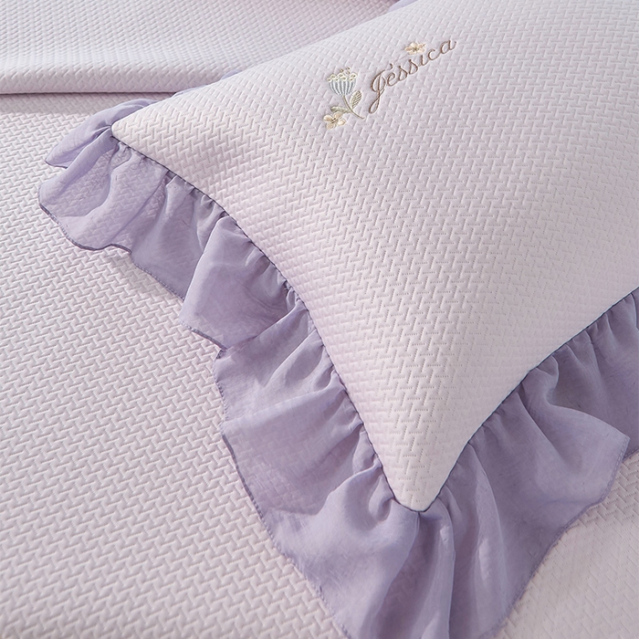 91家纺网 家纺一手货源 找家纺 金绣美居 2026新款绣花织带床裙凉席席子花韵 花韵-紫色