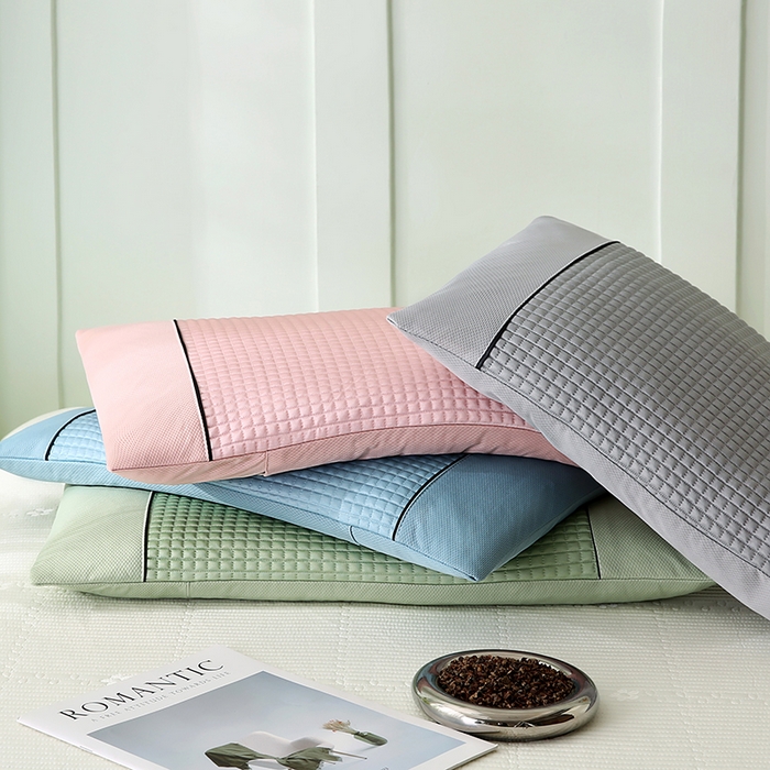 91家纺网 家纺一手货源 找家纺 （总）贤内助家纺 2026新款凉感丝冰豆豆荞麦枕/儿童成人通用全荞麦枕头