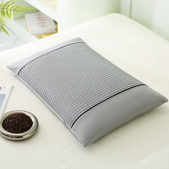 贤内助家纺 2026新款凉感丝冰豆豆荞麦枕/儿童成人通用全荞麦枕头 凉感冰豆豆-灰 38x58cm/只