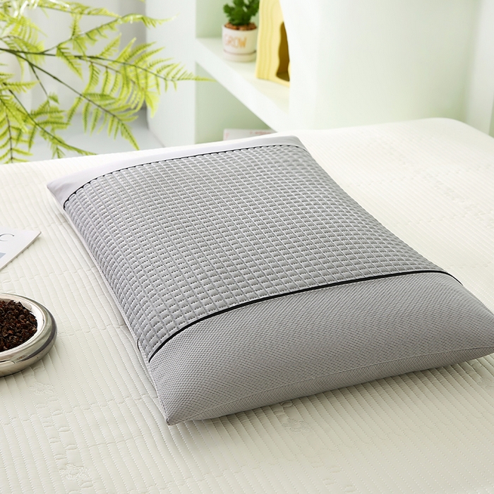 91家纺网 家纺一手货源 找家纺 贤内助家纺 2026新款凉感丝冰豆豆荞麦枕/儿童成人通用全荞麦枕头 凉感冰豆豆-灰 38x58cm/只