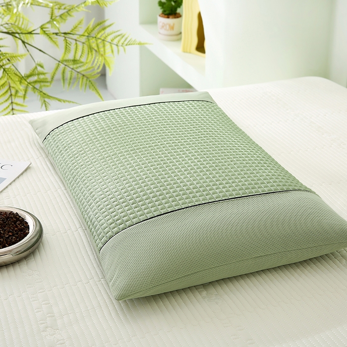 91家纺网 家纺一手货源 找家纺 贤内助家纺 2026新款凉感丝冰豆豆荞麦枕/儿童成人通用全荞麦枕头 凉感冰豆豆-绿 38x58cm/只