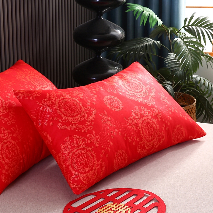 91家纺网 家纺一手货源 找家纺 （总）贤内助家纺 2026新款磨毛印花婚庆枕促销枕枕头枕芯