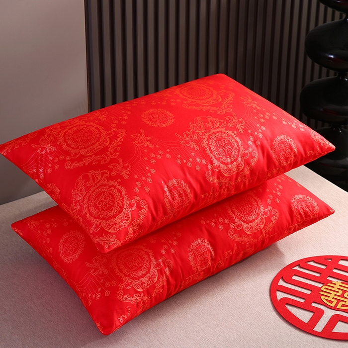 91家纺网 家纺一手货源 找家纺 （总）贤内助家纺 2026新款磨毛印花婚庆枕促销枕枕头枕芯