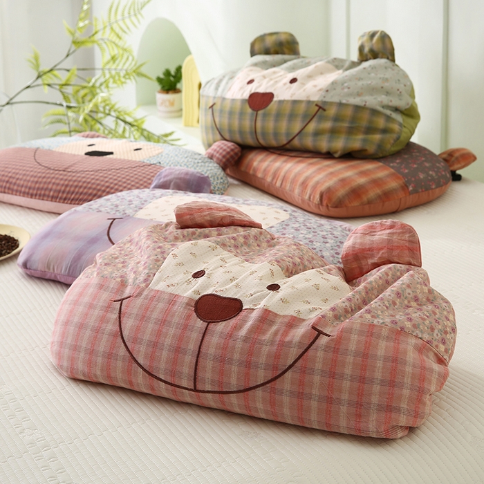 91家纺网 家纺一手货源 找家纺 贤内助家纺 2026新款全棉水洗棉儿童荞麦枕护肩枕枕头枕芯 组合图仅做展示不可下单