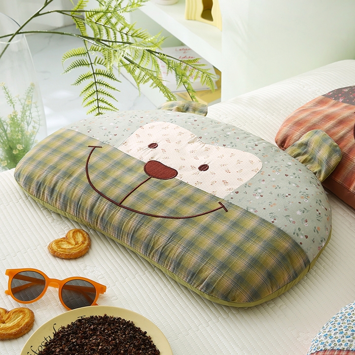 91家纺网 家纺一手货源 找家纺 贤内助家纺 2026新款全棉水洗棉儿童荞麦枕护肩枕枕头枕芯 组合图仅做展示不可下单