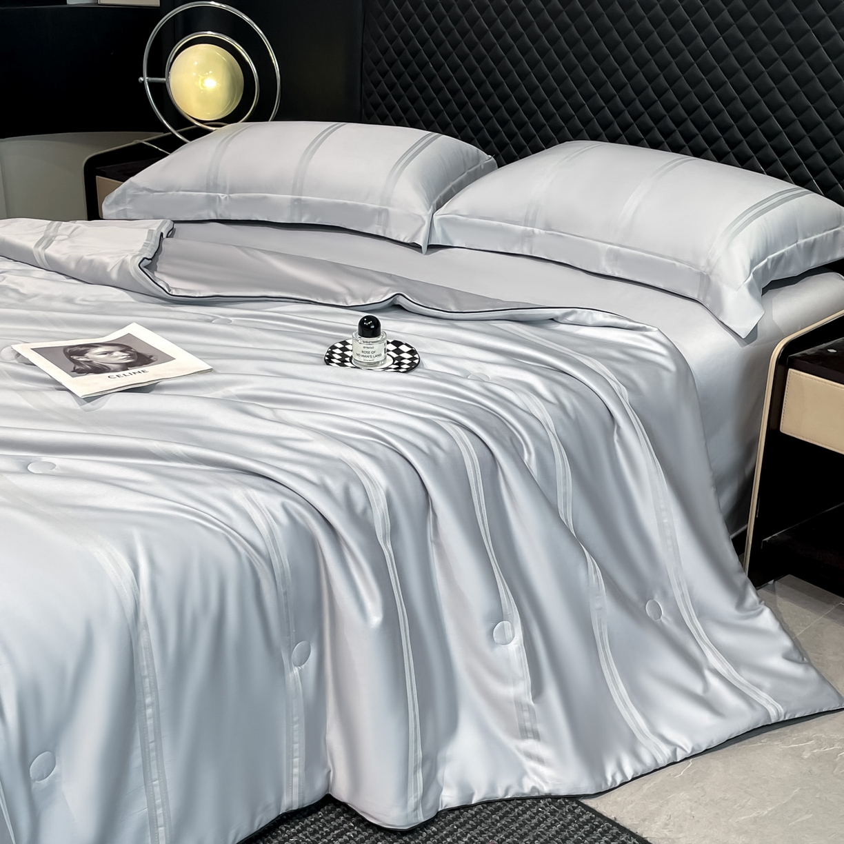 91家纺网 家纺一手货源 找家纺 （总）新方向 2026A类20%蚕丝提花天丝棉夏被四件套 65%60s兰精天丝 35%100支长绒棉-柏林