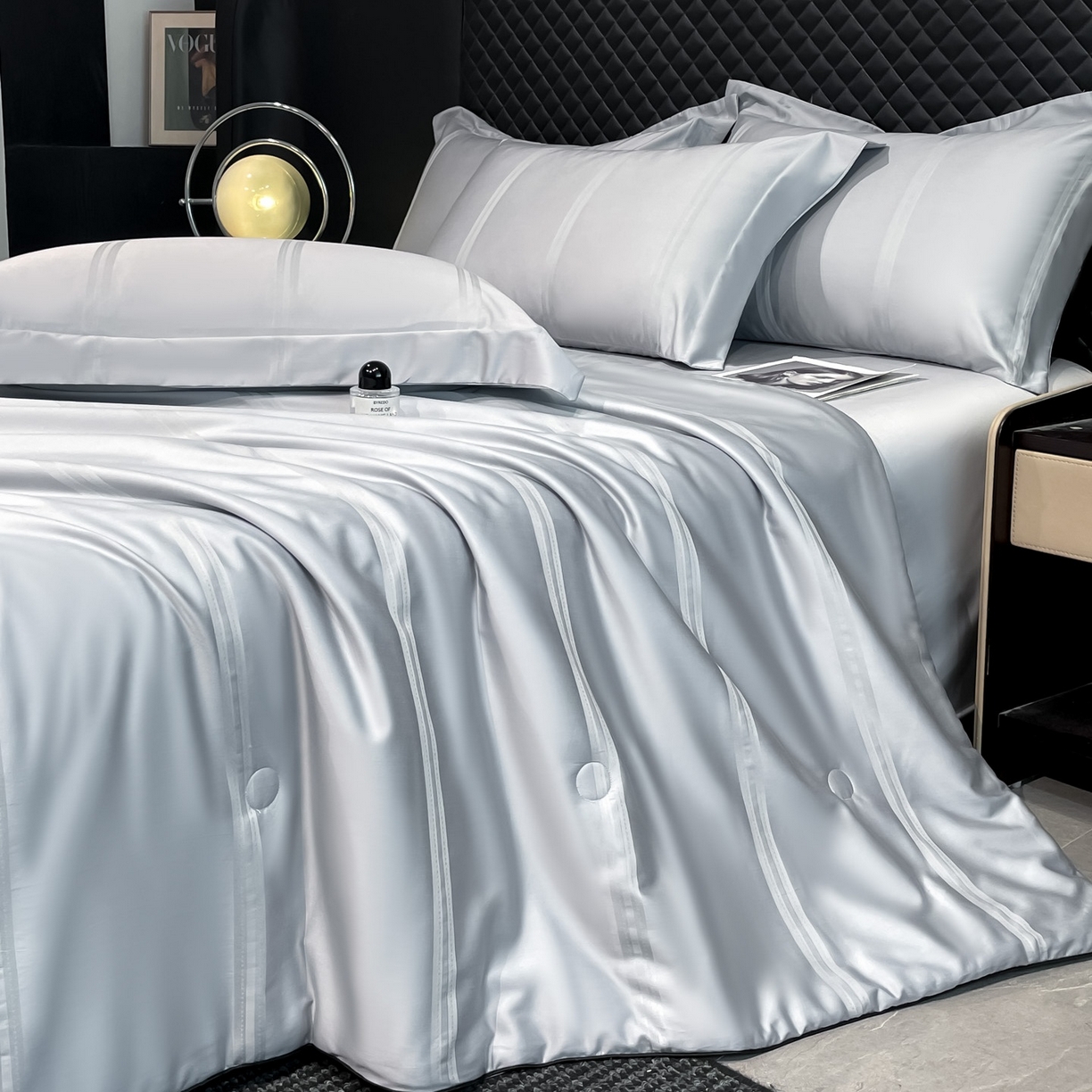 91家纺网 家纺一手货源 找家纺 （总）新方向 2026A类20%蚕丝提花天丝棉夏被四件套 65%60s兰精天丝 35%100支长绒棉-柏林