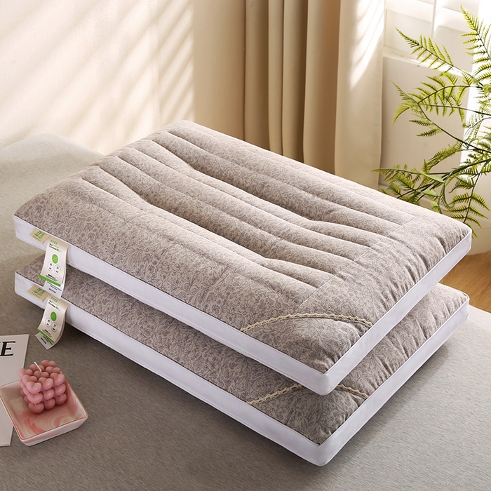 91家纺网 家纺一手货源 找家纺 贤内助家纺 2026新款全棉印花荞麦枕保健枕护肩枕枕头枕芯 咖色