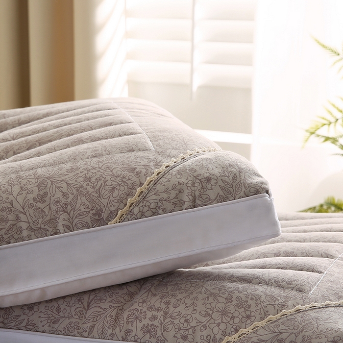 91家纺网 家纺一手货源 找家纺 贤内助家纺 2026新款全棉印花荞麦枕保健枕护肩枕枕头枕芯 咖色