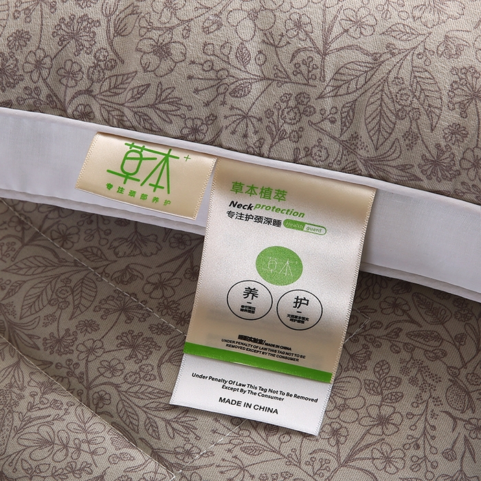 91家纺网 家纺一手货源 找家纺 贤内助家纺 2026新款全棉印花荞麦枕保健枕护肩枕枕头枕芯 咖色