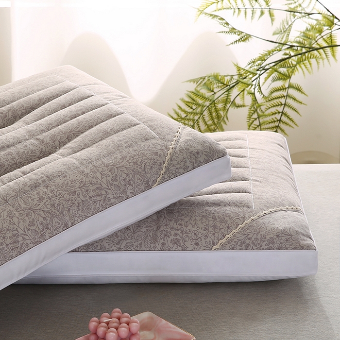 91家纺网 家纺一手货源 找家纺 贤内助家纺 2026新款全棉印花荞麦枕保健枕护肩枕枕头枕芯 咖色