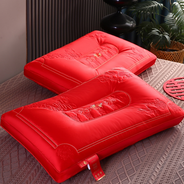 91家纺网 家纺一手货源 找家纺 （总）贤内助家纺 2026新款全棉刺绣婚庆枕定型枕保健枕枕头枕芯