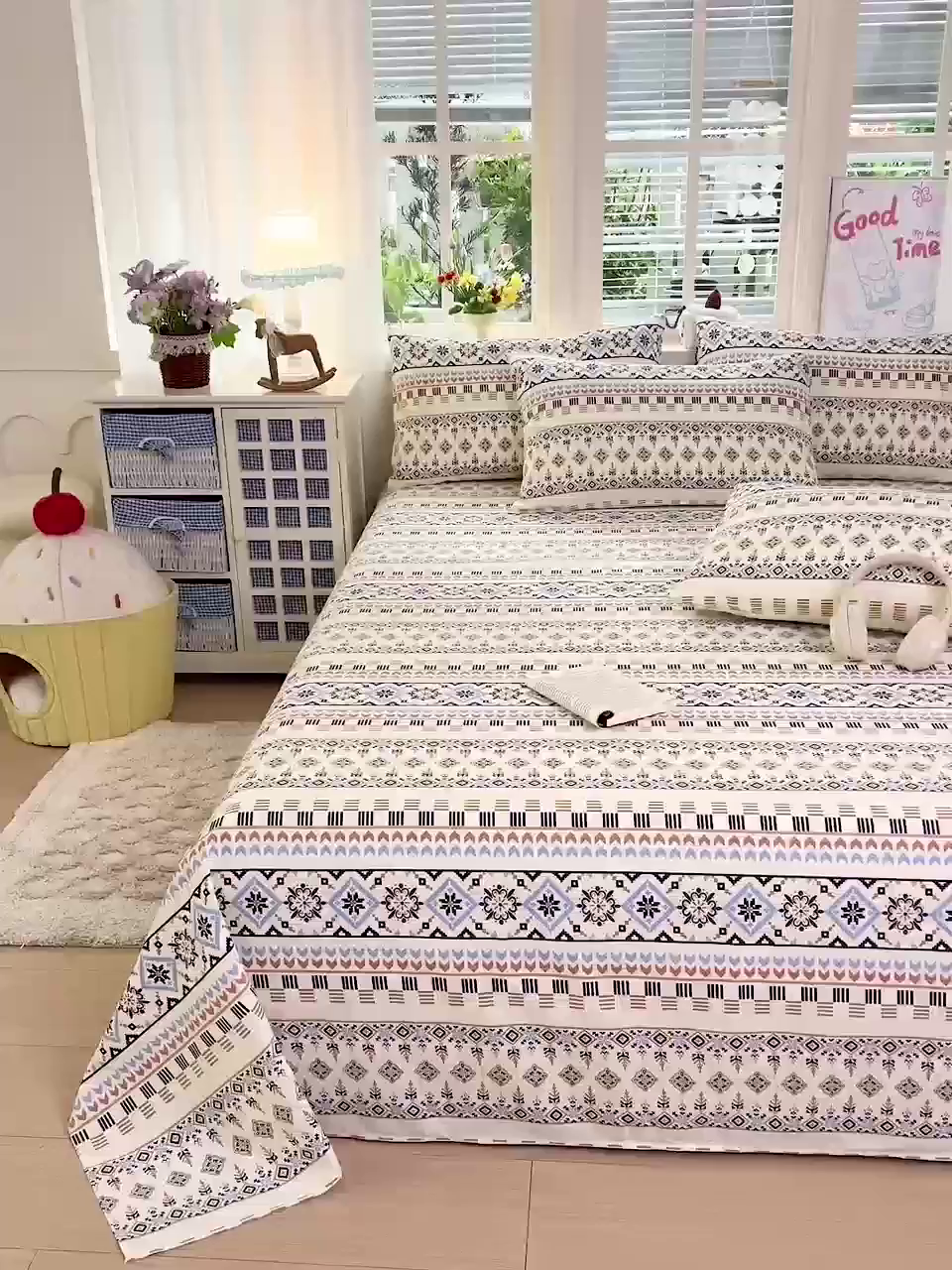 91家纺网 家纺一手货源 找家纺 （总）栩裕纺织 2026春夏爆款老粗布凉席床单款床笠款凉席席子空调软席-提供买家秀