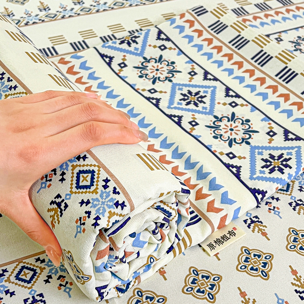 91家纺网 家纺一手货源 找家纺 （总）栩裕纺织 2026春夏爆款老粗布凉席床单款床笠款凉席席子空调软席-提供买家秀