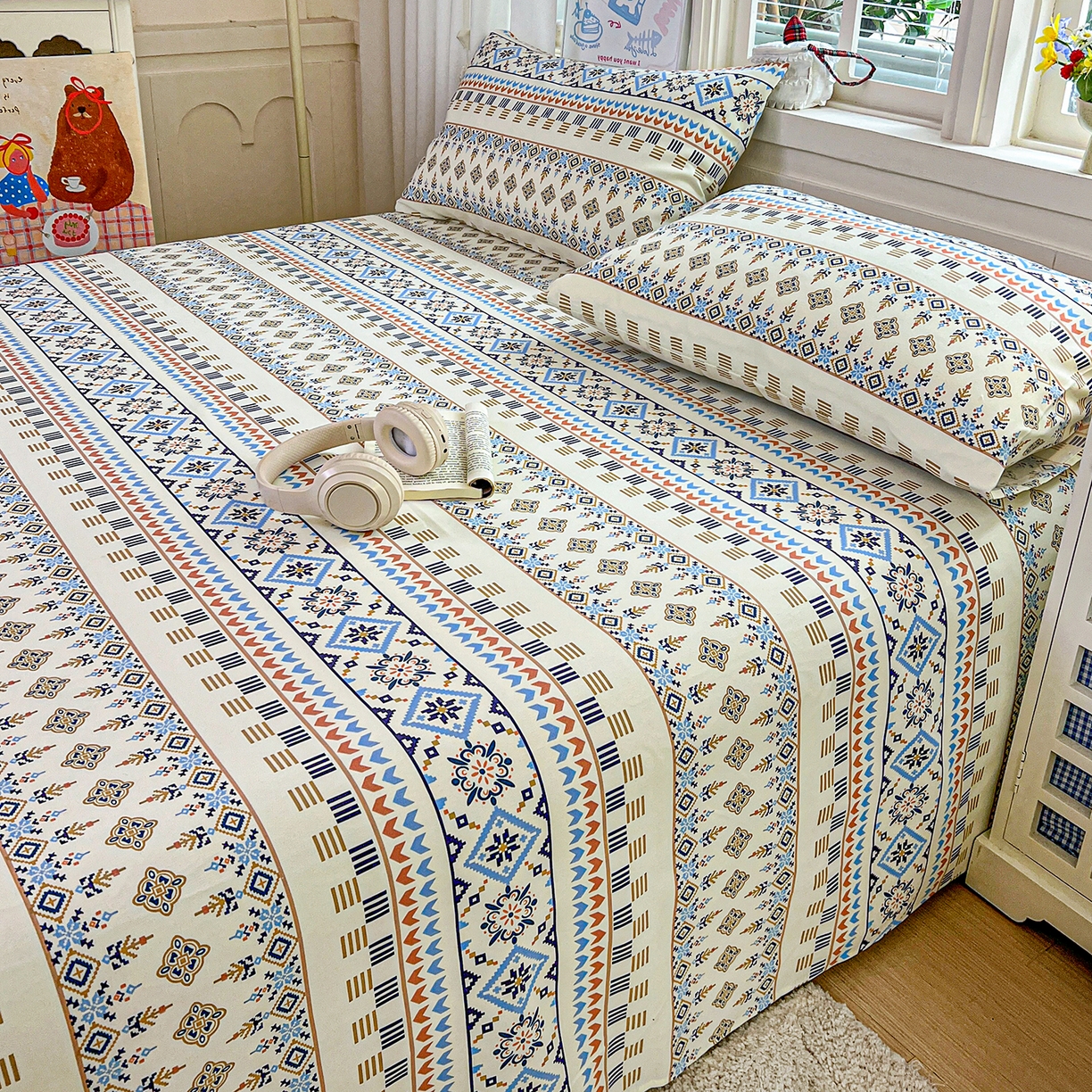 91家纺网 家纺一手货源 找家纺 （总）栩裕纺织 2026春夏爆款老粗布凉席床单款床笠款凉席席子空调软席-提供买家秀