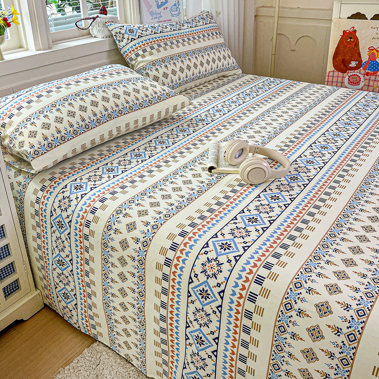 91家纺网 家纺一手货源 找家纺 （总）栩裕纺织 2026春夏爆款老粗布凉席床单款床笠款凉席席子空调软席-提供买家秀