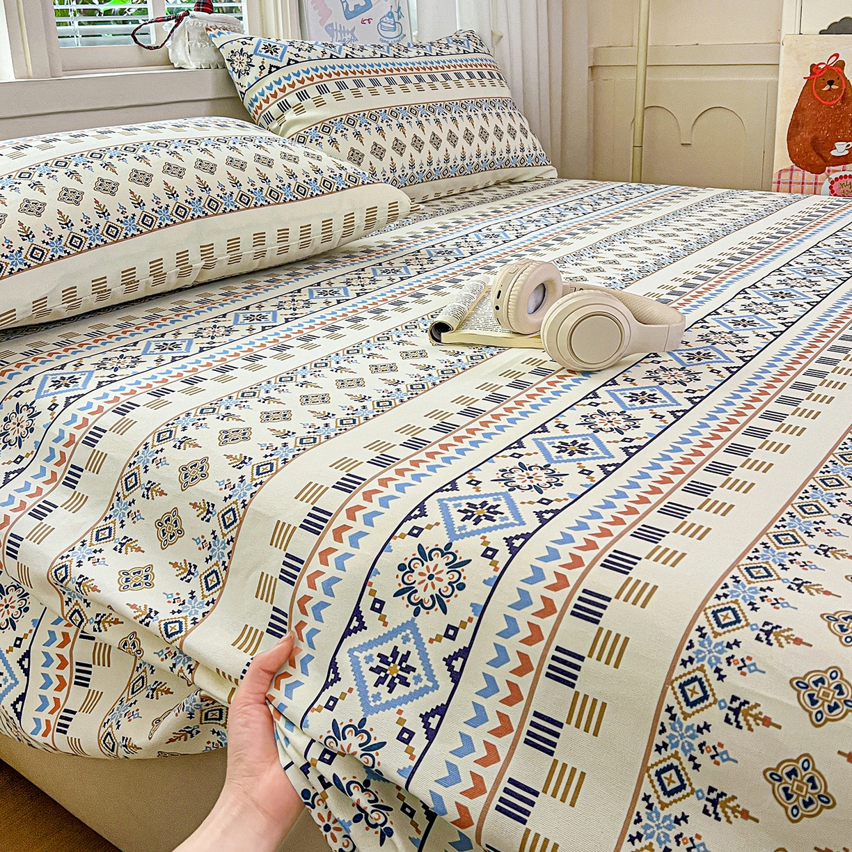 91家纺网 家纺一手货源 找家纺 （总）栩裕纺织 2026春夏爆款老粗布凉席床单款床笠款凉席席子空调软席-提供买家秀