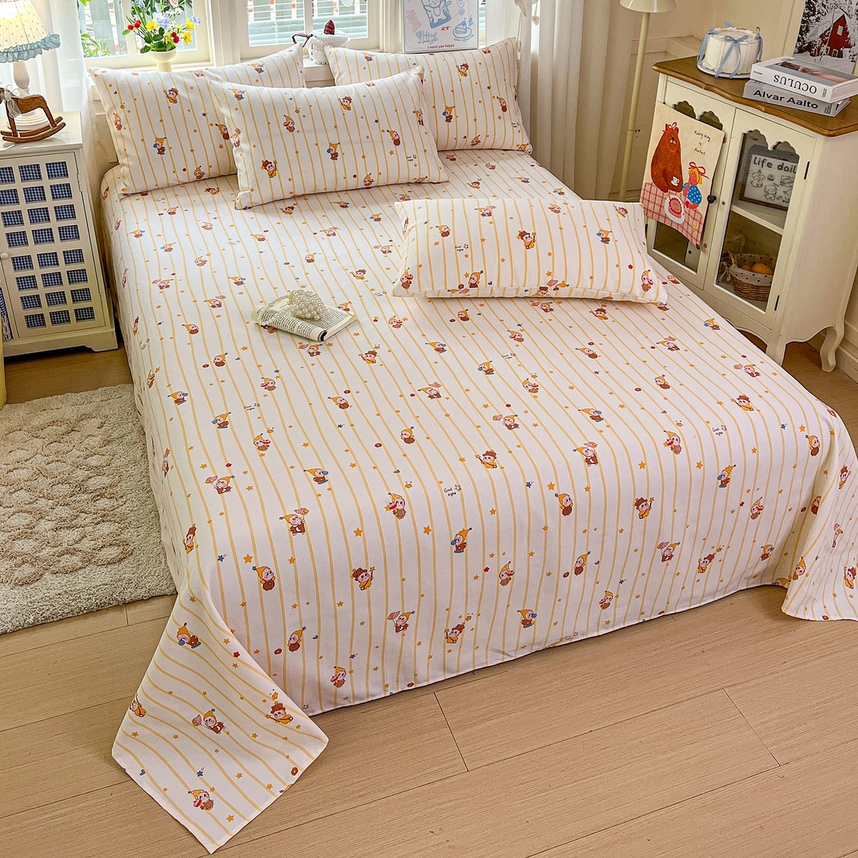 91家纺网 家纺一手货源 找家纺 栩裕纺织 2026春夏爆款老粗布凉席床单款凉席席子空调软席-提供买家秀 魔法喵星人-床单款