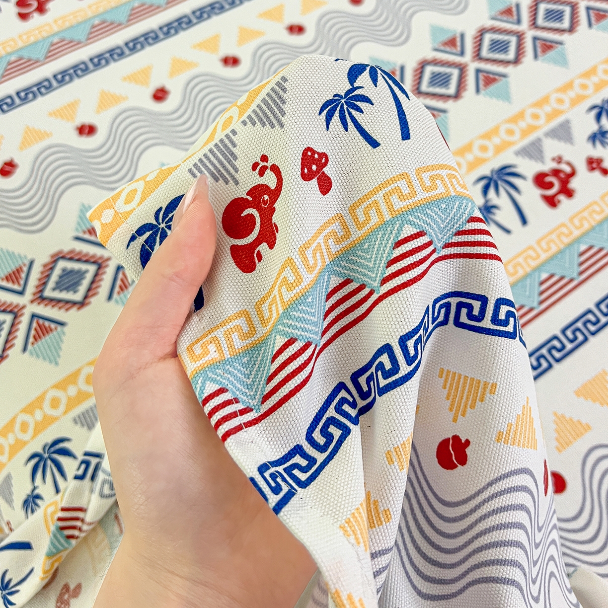 91家纺网 家纺一手货源 找家纺 栩裕纺织 2026春夏爆款老粗布凉席床单款凉席席子空调软席-提供买家秀 热带雨象-床单款