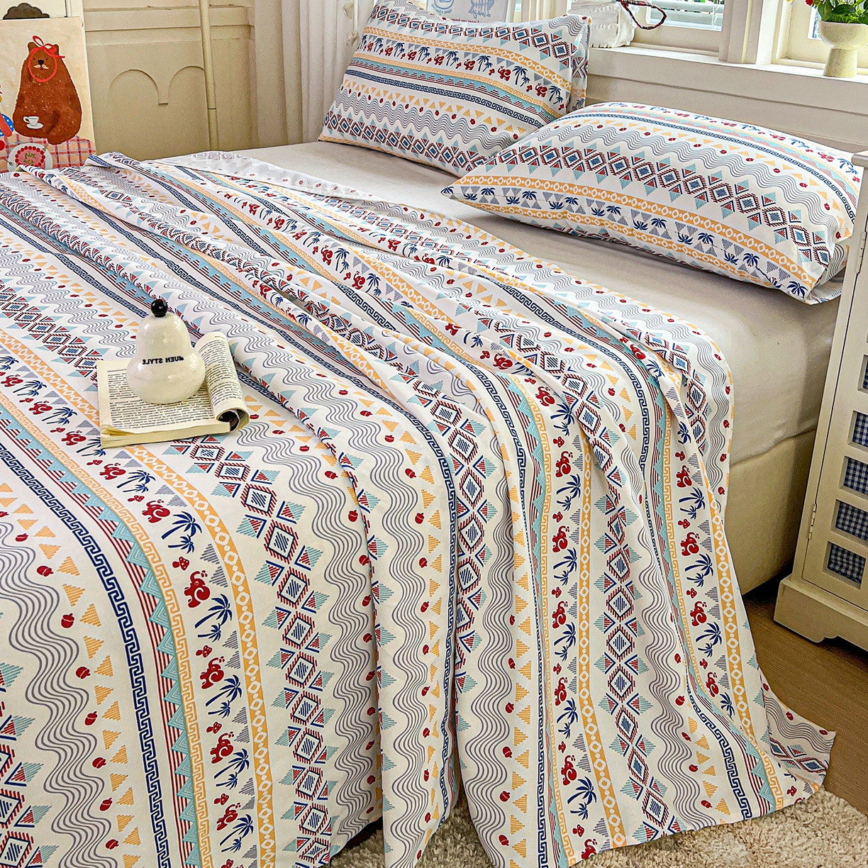 91家纺网 家纺一手货源 找家纺 栩裕纺织 2026春夏爆款老粗布凉席床单款凉席席子空调软席-提供买家秀 热带雨象-床单款