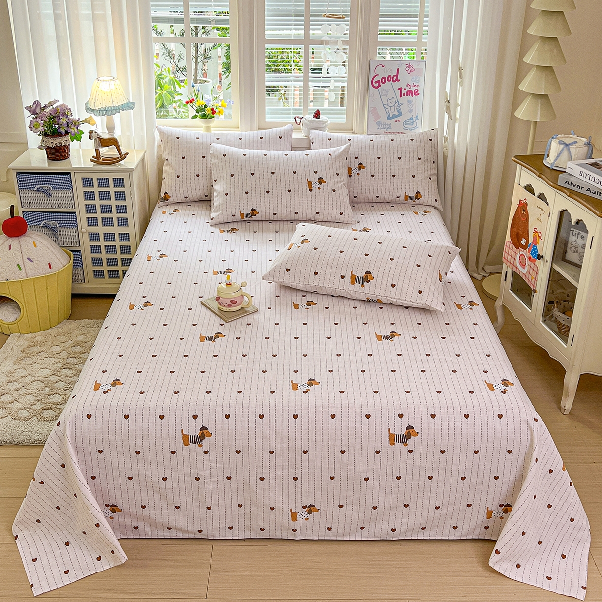 91家纺网 家纺一手货源 找家纺 栩裕纺织 2026春夏爆款老粗布凉席床单款凉席席子空调软席-提供买家秀 甜心腊肠狗-床单款