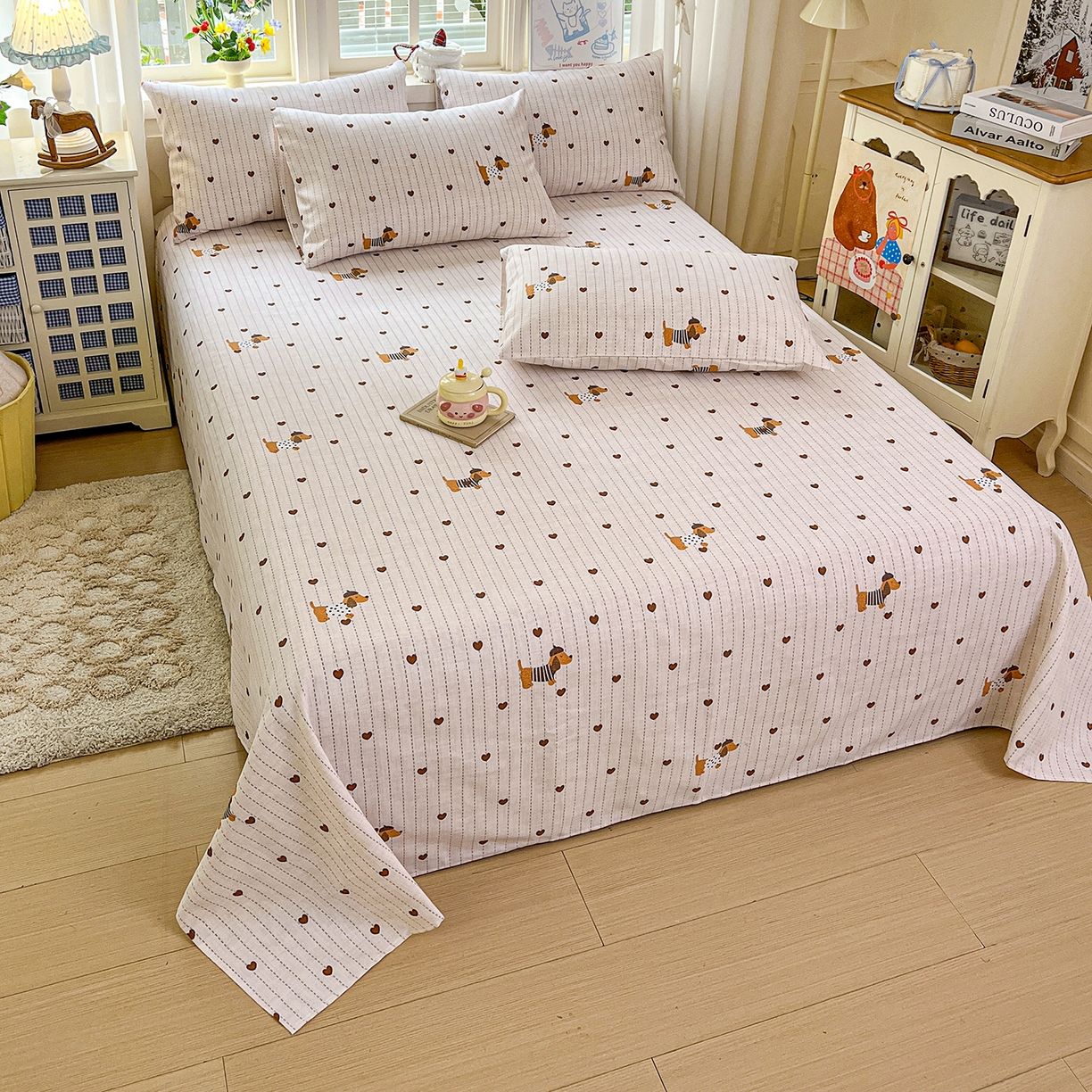 91家纺网 家纺一手货源 找家纺 栩裕纺织 2026春夏爆款老粗布凉席床单款凉席席子空调软席-提供买家秀 甜心腊肠狗-床单款