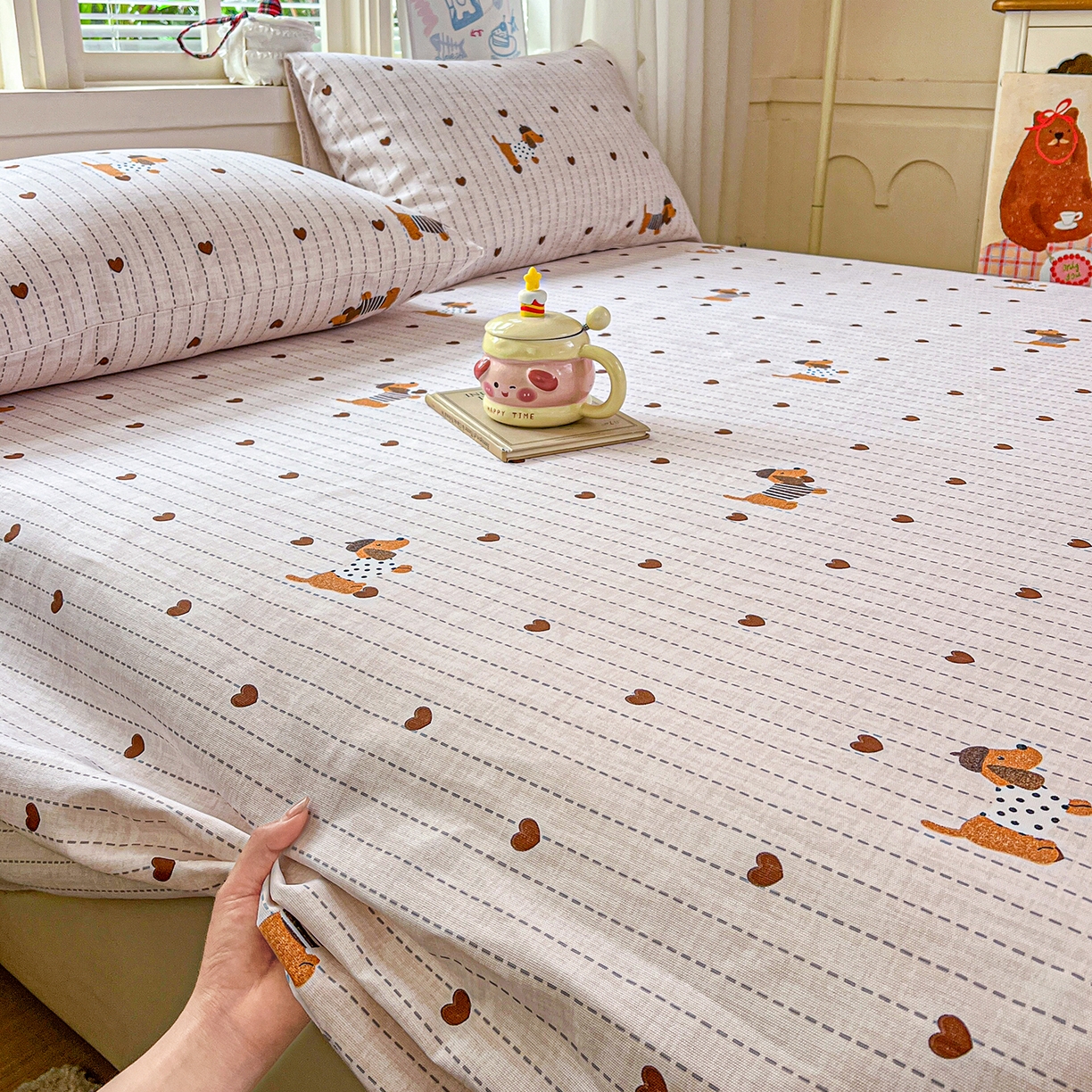 91家纺网 家纺一手货源 找家纺 栩裕纺织 2026春夏爆款老粗布凉席床单款凉席席子空调软席-提供买家秀 甜心腊肠狗-床单款