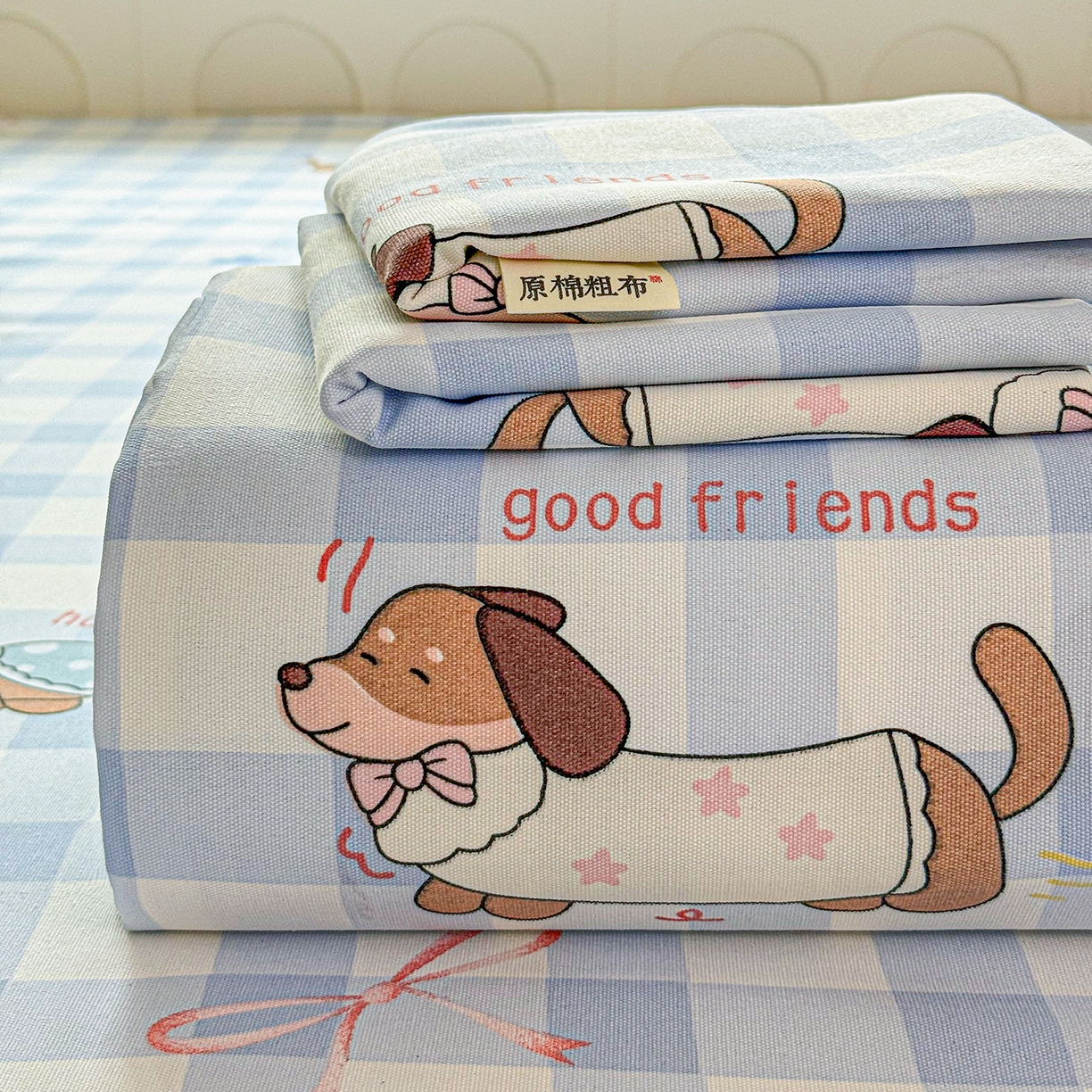 91家纺网 家纺一手货源 找家纺 栩裕纺织 2026春夏爆款老粗布凉席床单款凉席席子空调软席-提供买家秀 星空萌宠-床单款