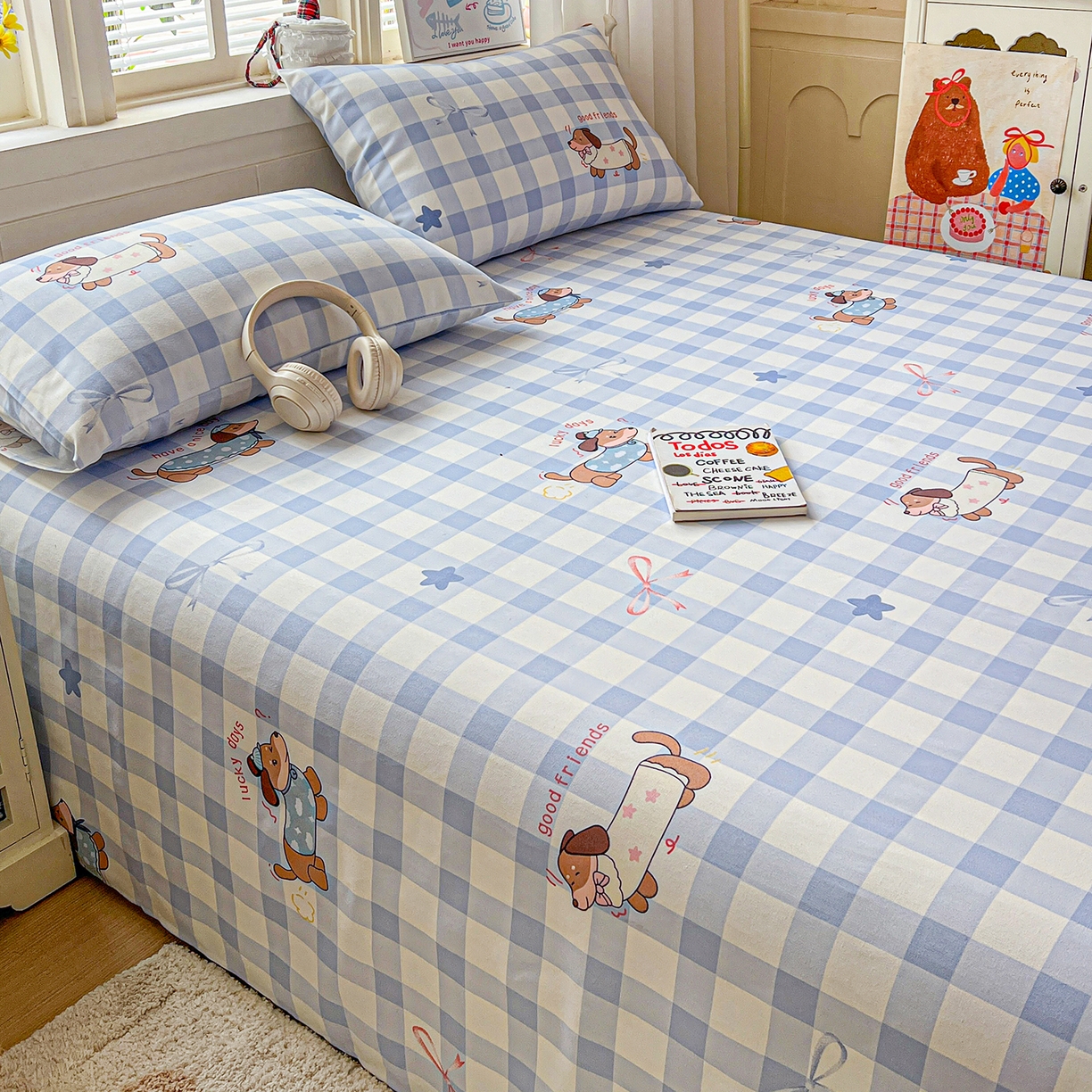 91家纺网 家纺一手货源 找家纺 栩裕纺织 2026春夏爆款老粗布凉席床单款凉席席子空调软席-提供买家秀 星空萌宠-床单款