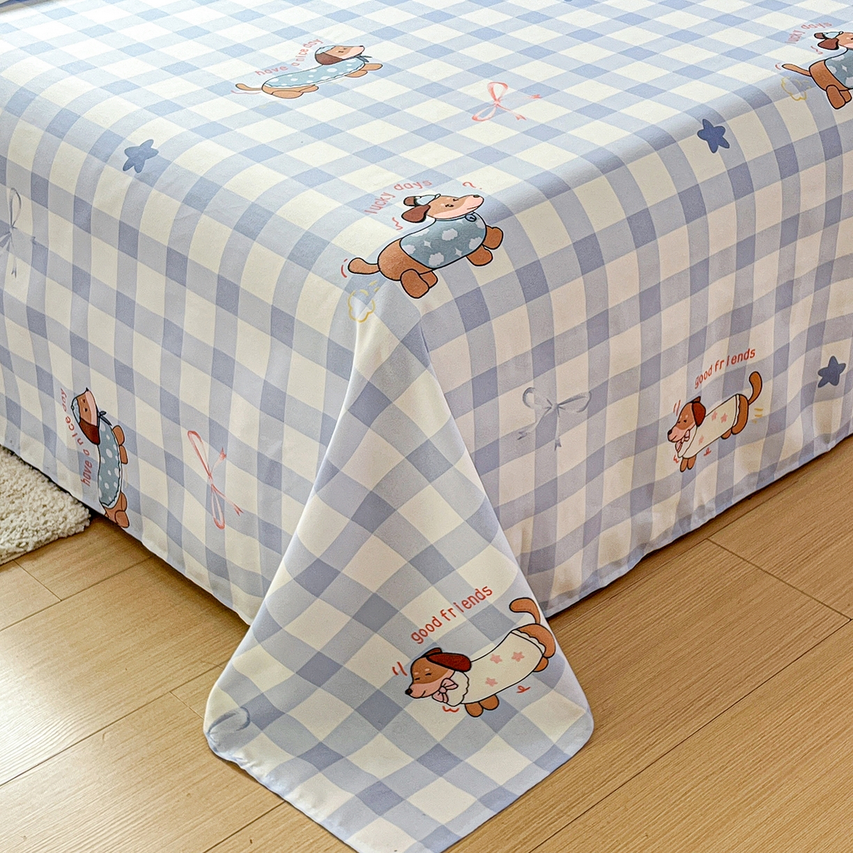 91家纺网 家纺一手货源 找家纺 栩裕纺织 2026春夏爆款老粗布凉席床单款凉席席子空调软席-提供买家秀 星空萌宠-床单款