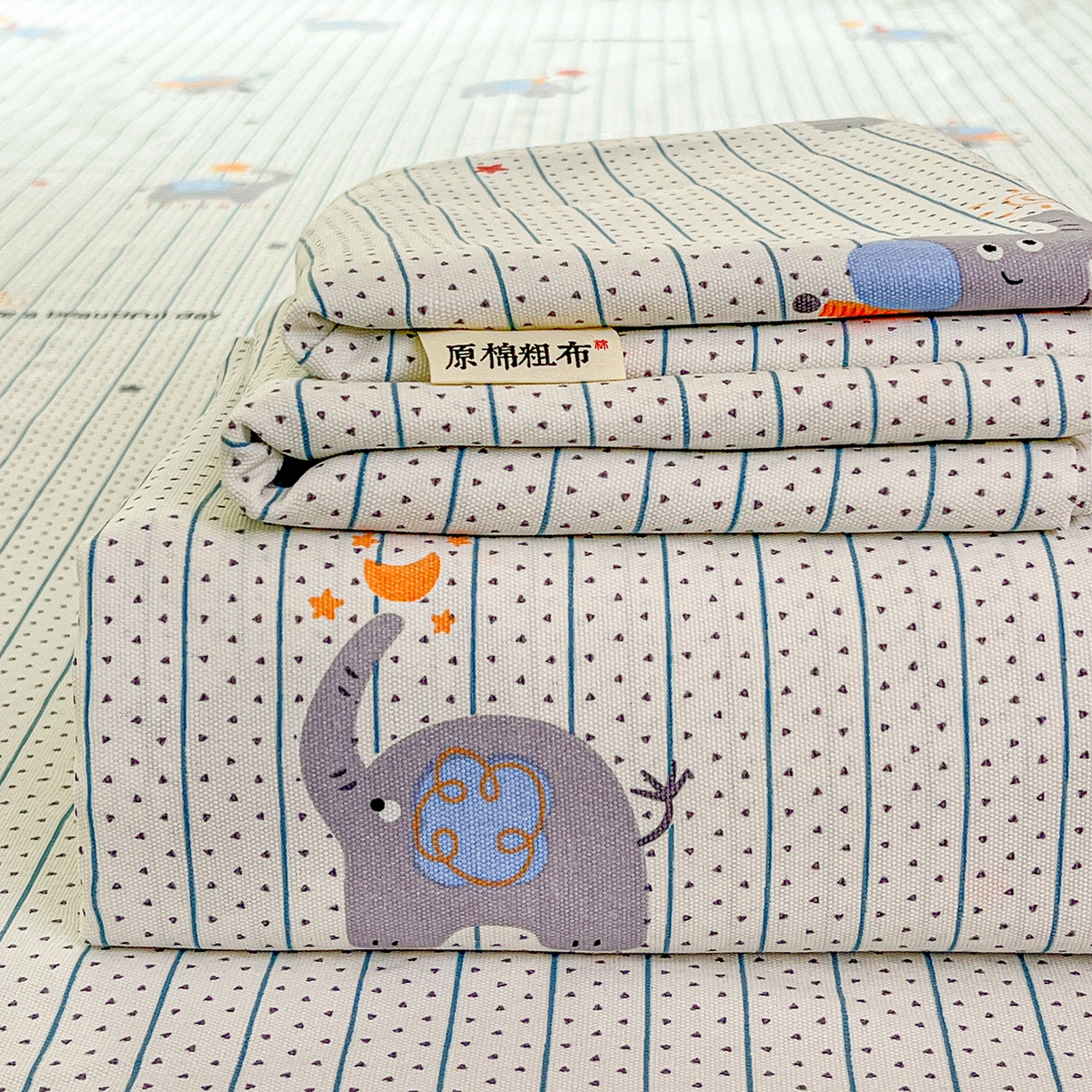 91家纺网 家纺一手货源 找家纺 栩裕纺织 2026春夏爆款老粗布凉席床单款凉席席子空调软席-提供买家秀 幸运小象-床单款