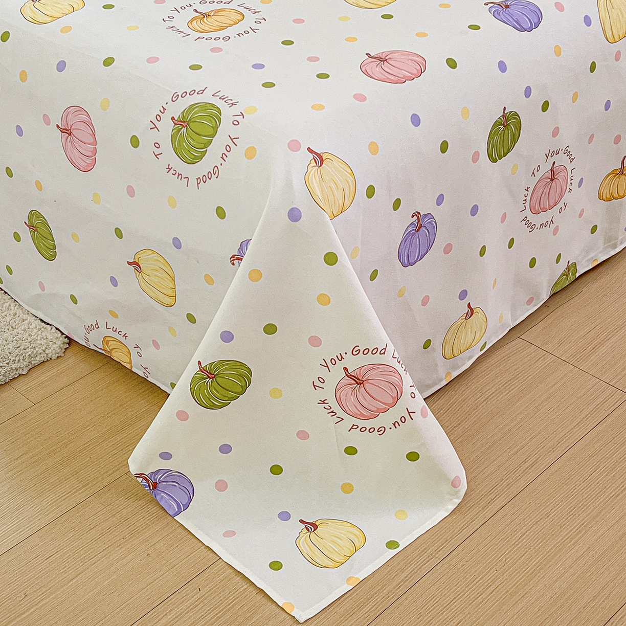 91家纺网 家纺一手货源 找家纺 栩裕纺织 2026春夏爆款老粗布凉席床单款凉席席子空调软席-提供买家秀 炫彩波点-床单款