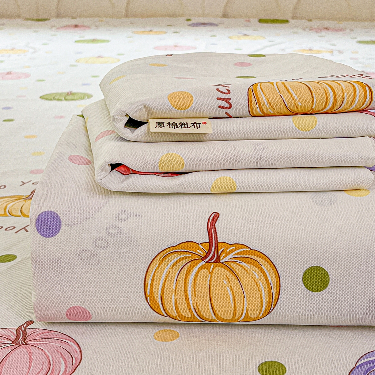 91家纺网 家纺一手货源 找家纺 栩裕纺织 2026春夏爆款老粗布凉席床单款凉席席子空调软席-提供买家秀 炫彩波点-床单款